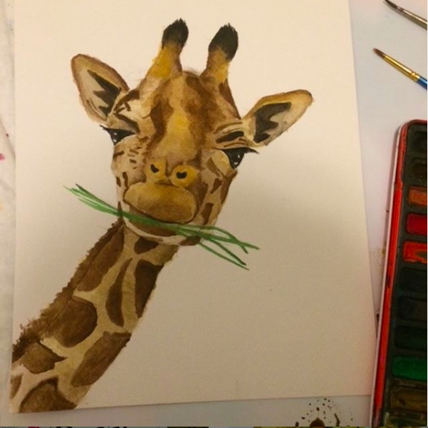 watercolor-painting-tutorial of giraffe